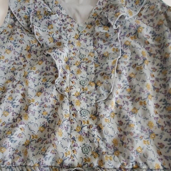 MOSSIMO gray yellow sheer tiered dress - Picture 2 of 5